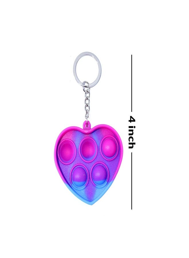 AASA Push Pop Bubbles Sensory Toy Key Chain Stress Reliever Silicone Relax Toys Keychain for Boys and Girls (Set of 2Pcs, Multicolor) - Image 2